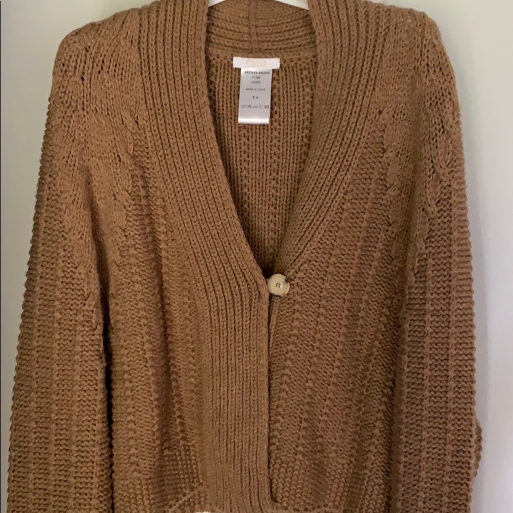 Chloe Short Single-Button L-S Cardigan Sweater